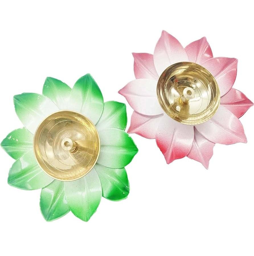 Lotus Brass Diya Decorative Pink Diya Dia 4 Inches