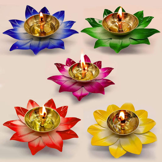Brass Lotus Diya | Diwali And Navaratri Decor Pooja Deepak